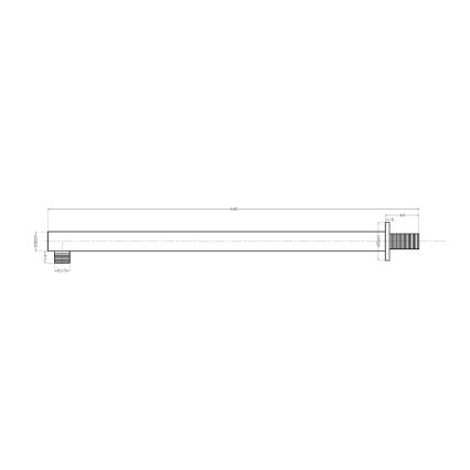 Sapho - Bras de douche carré 44 cm chrome brillant