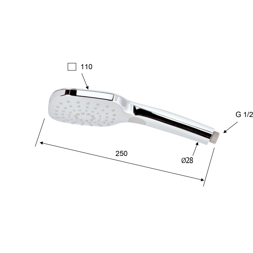 Sapho - Douchette avec bouton chrome brillant