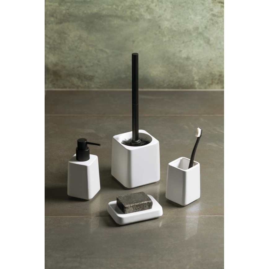 Sapho - Ensemble de salle de bains 4 pièces blanc/noir