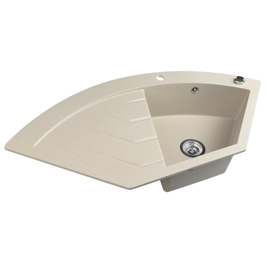 Sapho - Évier d'angle pour cuisine 114 x 57,5 cm granit/beige