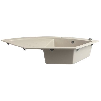 Sapho - Évier d'angle pour cuisine 114 x 57,5 cm granit/beige