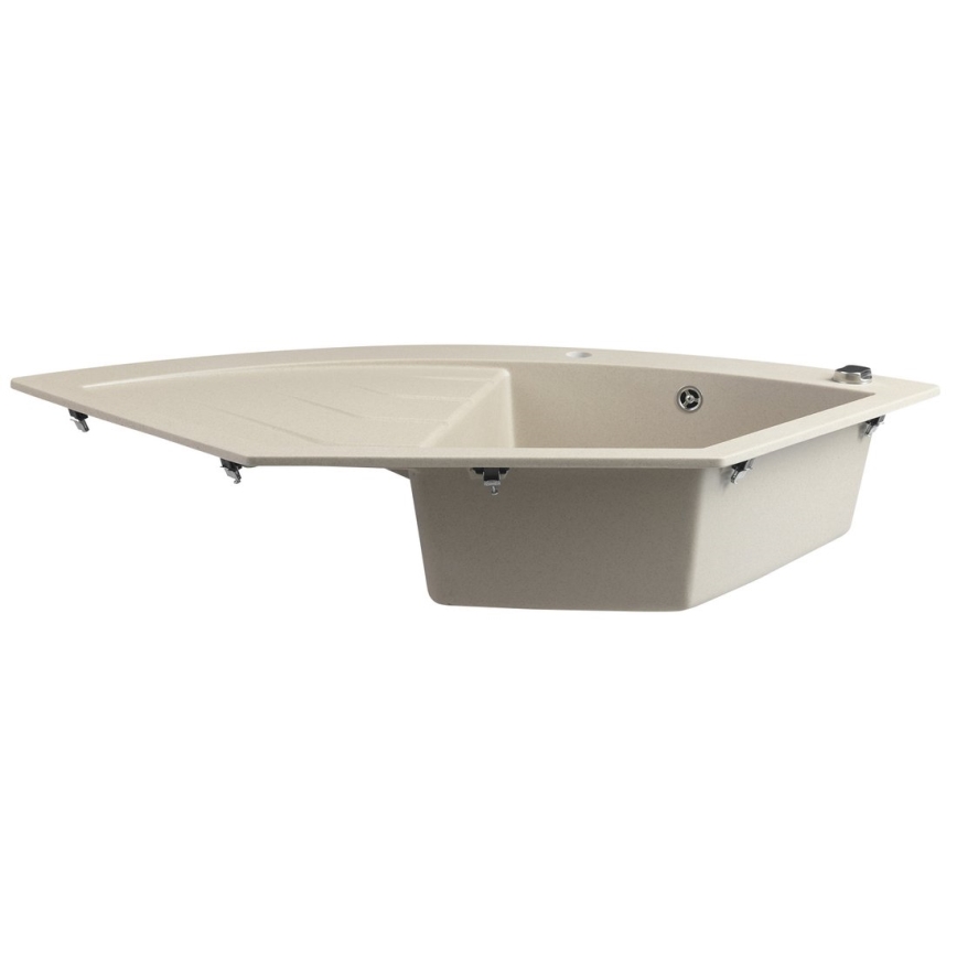 Sapho - Évier d'angle pour cuisine 114 x 57,5 cm granit/beige