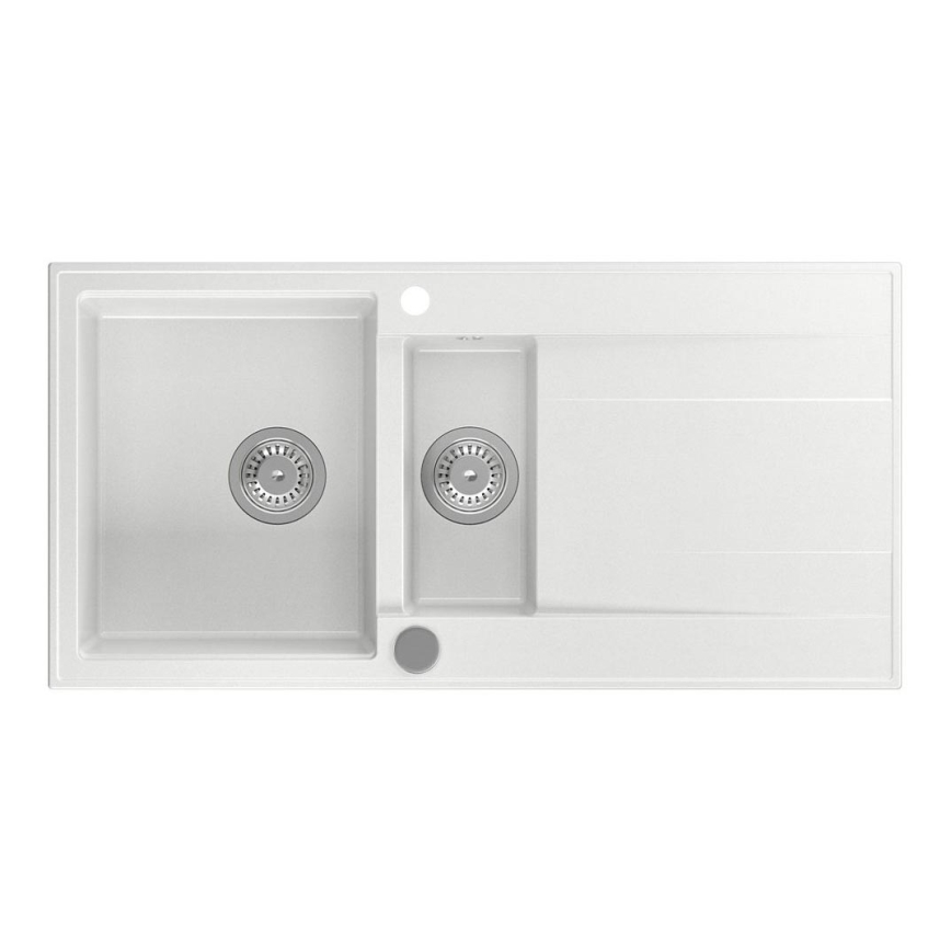 Sapho - Évier de cuisine 100x50 cm granit/blanc
