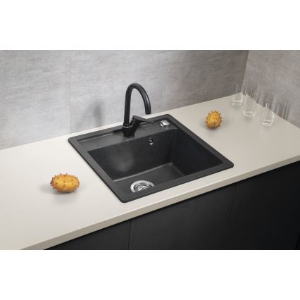 Sapho - Évier de cuisine 53x50 cm granit/noir