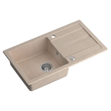 Sapho - Évier de cuisine 77x44 cm granit/beige