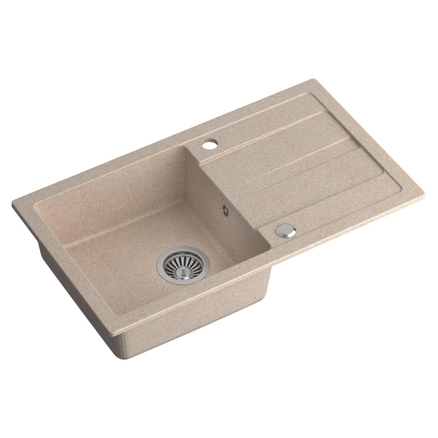 Sapho - Évier de cuisine 77x44 cm granit/beige