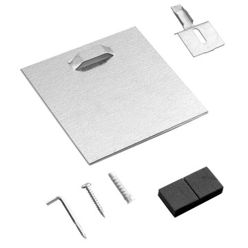 Sapho - Fixation autocollante pour miroir 10 x 10 cm, chrome mat