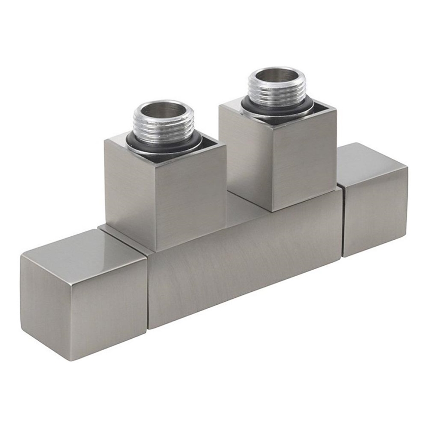 Sapho - Kit de raccordement avec vannes pour connexion centrale CUBE TWIN, inox mat