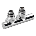 Sapho - Kit de raccordement de vannes pour raccord central TWIN, finition chrome brillant