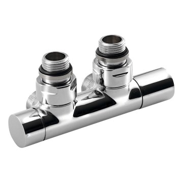 Sapho - Kit de raccordement de vannes pour raccord central TWIN, finition chrome brillant