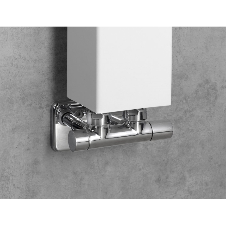 Sapho - Kit de raccordement de vannes pour raccord central TWIN, finition chrome brillant