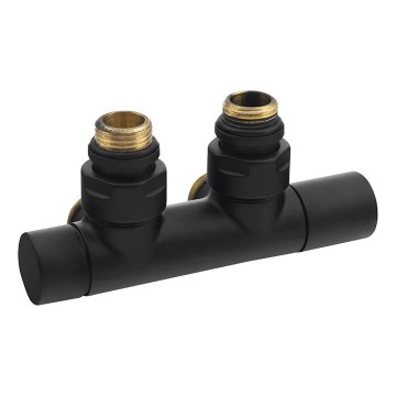 Sapho - Kit de raccordement de vannes TWIN pour montage central, noir mat