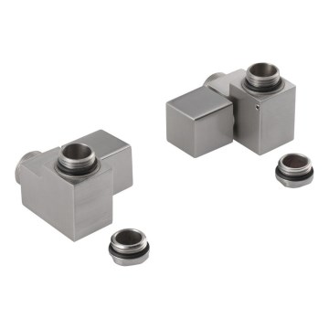 Sapho - Kit de raccordement pour robinets d'angle CUBE COMBI, 2 pièces, côté droit, acier inoxydable mat