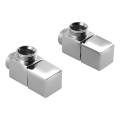 Sapho - Kit de raccordement pour vannes d'arrêt d'angle CUBE, 2 pièces, chrome brillant