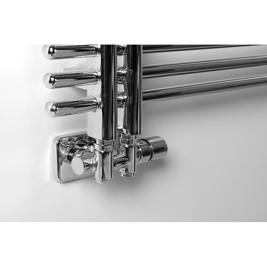 Sapho - Kit de raccordement thermostatique pour raccordement central TWIN COMBI droit / chrome brillant