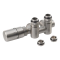 Sapho - Kit de raccordement thermostatique pour raccordement central TWIN COMBI gauche/inox mat