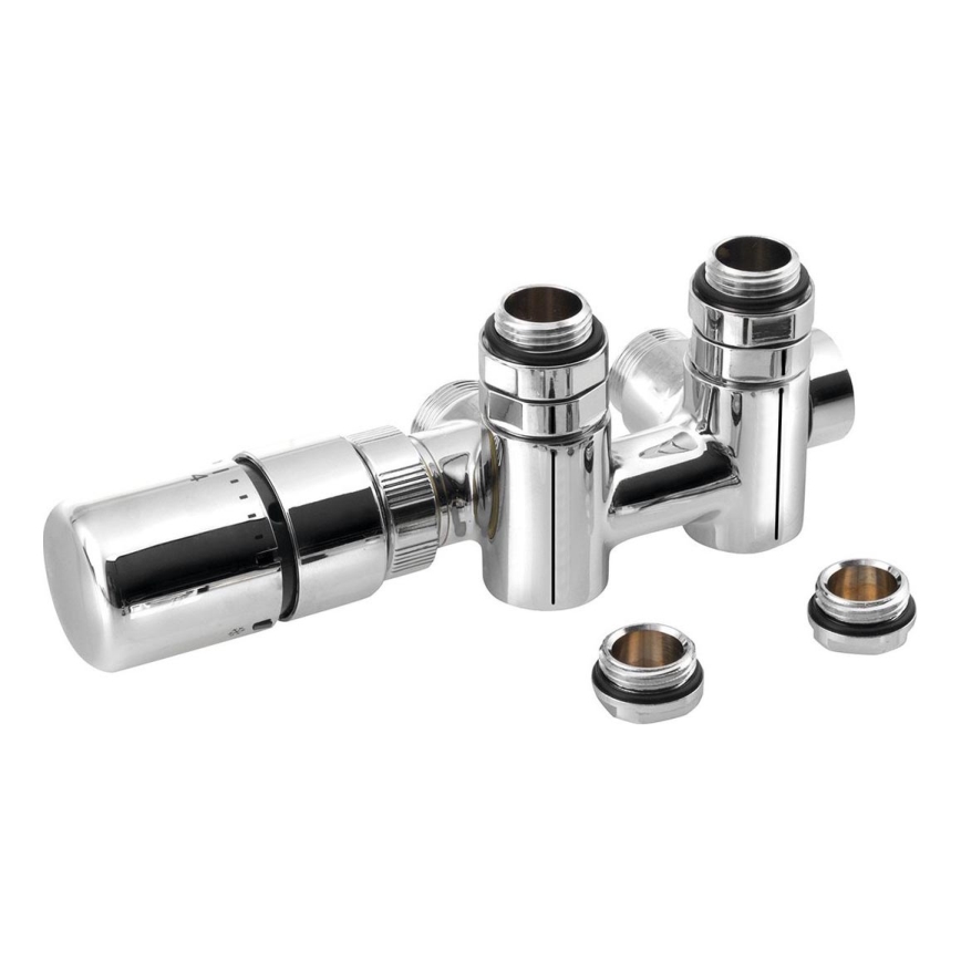 Sapho - Kit thermostatique de raccordement pour connexion centrale TWIN COMBI gauche/chrome brillant
