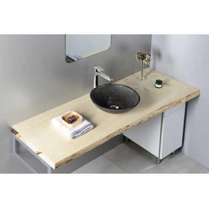 Sapho - Lavabo à poser BLOK Ø 40 cm marron/effet pierre