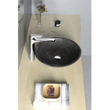 Sapho - Lavabo à poser BLOK Ø 40 cm marron/effet pierre