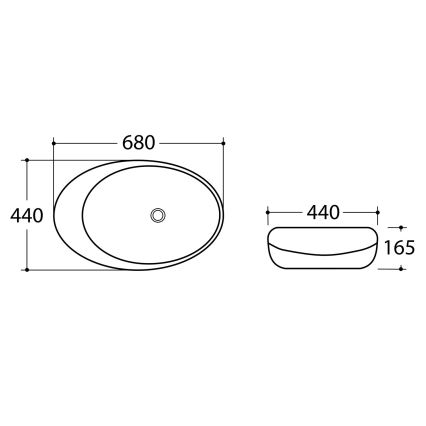 Sapho - Lavabo à poser DALMA 68 x 44 cm gris