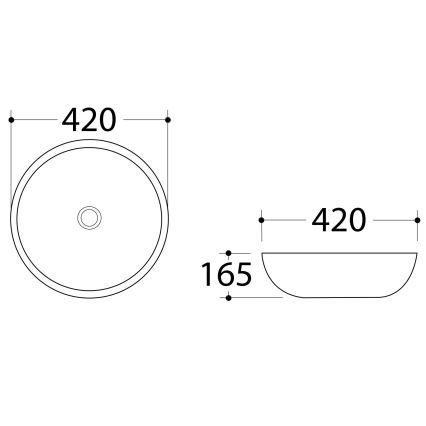 Sapho - Lavabo à poser DALMA Ø 42 cm céramique / Carrara / blanc