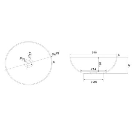 Sapho - Lavabo à poser FORMIGO Ø 39 cm béton/gris mat
