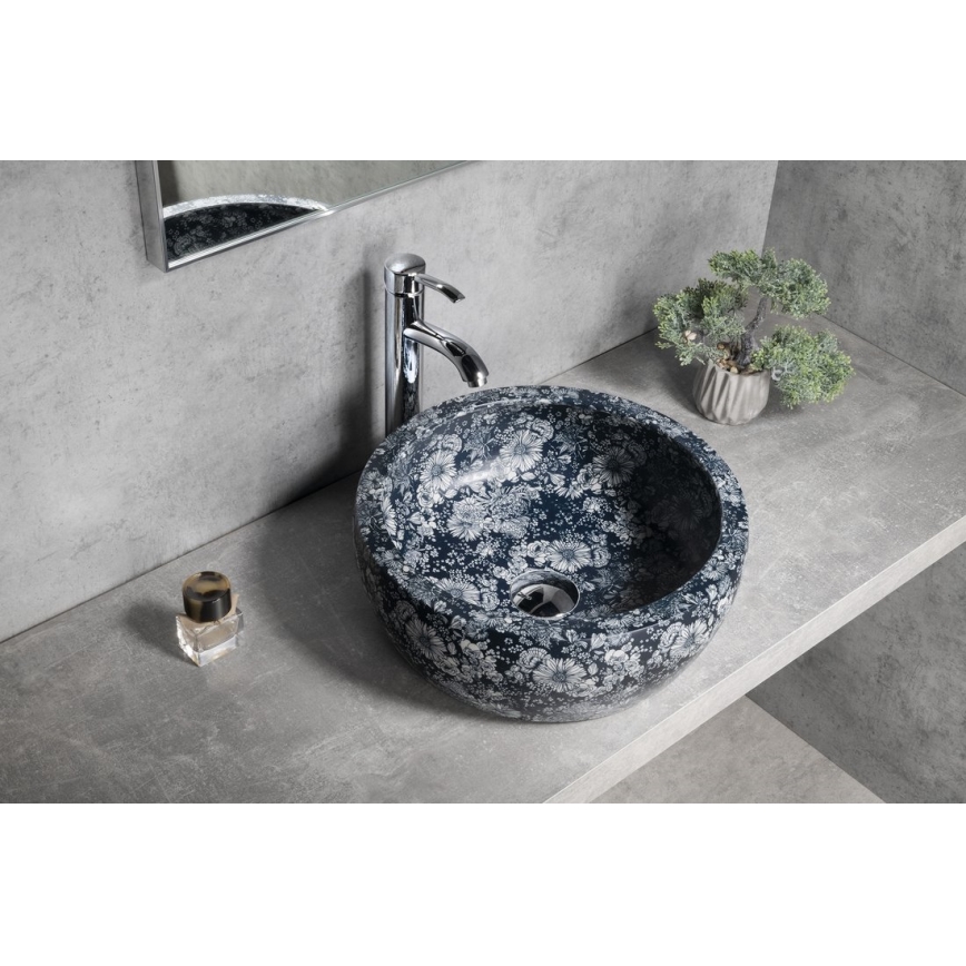 Sapho - Lavabo à poser PRIORI Ø 41 cm céramique/bleu
