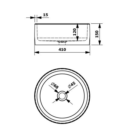 Sapho - Lavabo à poser PRIORI Ø 41 cm céramique/bleu