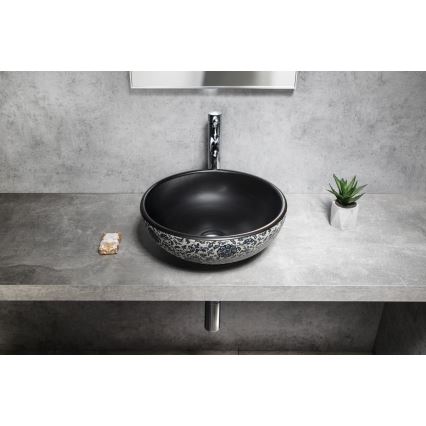 Sapho - Lavabo à poser PRIORI Ø 41 cm noir/blanc
