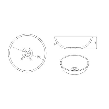 Sapho - Lavabo à poser PRIORI Ø 42 cm céramique/vert