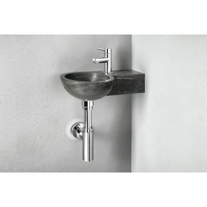 Sapho - Lavabo d'angle suspendu BLOK 40x23 cm droit/anthracite