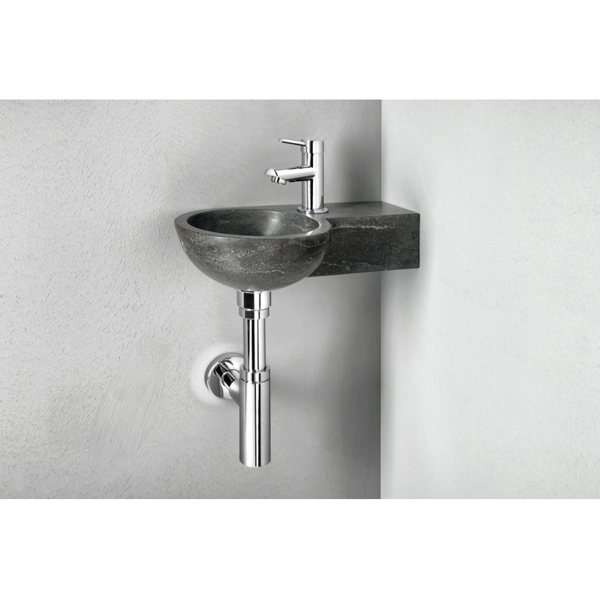 Sapho - Lavabo d'angle suspendu BLOK 40x23 cm droit/anthracite