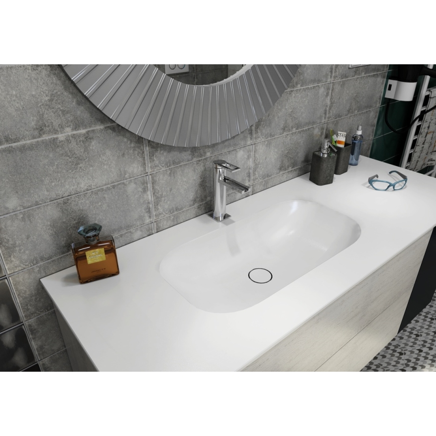Sapho - lavabo encastré ROCKSTONE 67x35,5 cm blanc mat