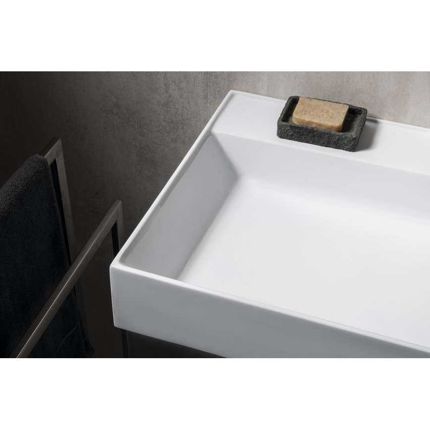 Sapho - Lavabo mural GODIVA 58 x 44 cm marbre/blanc