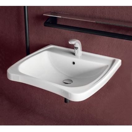 Sapho - Lavabo suspendu accessible DISABLED 60x55 cm céramique/blanc