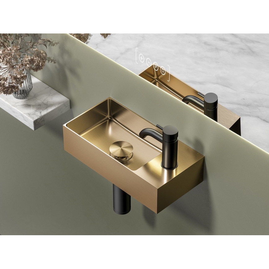 Sapho - Lavabo suspendu AURUM 36,5x18 cm cuivre mat