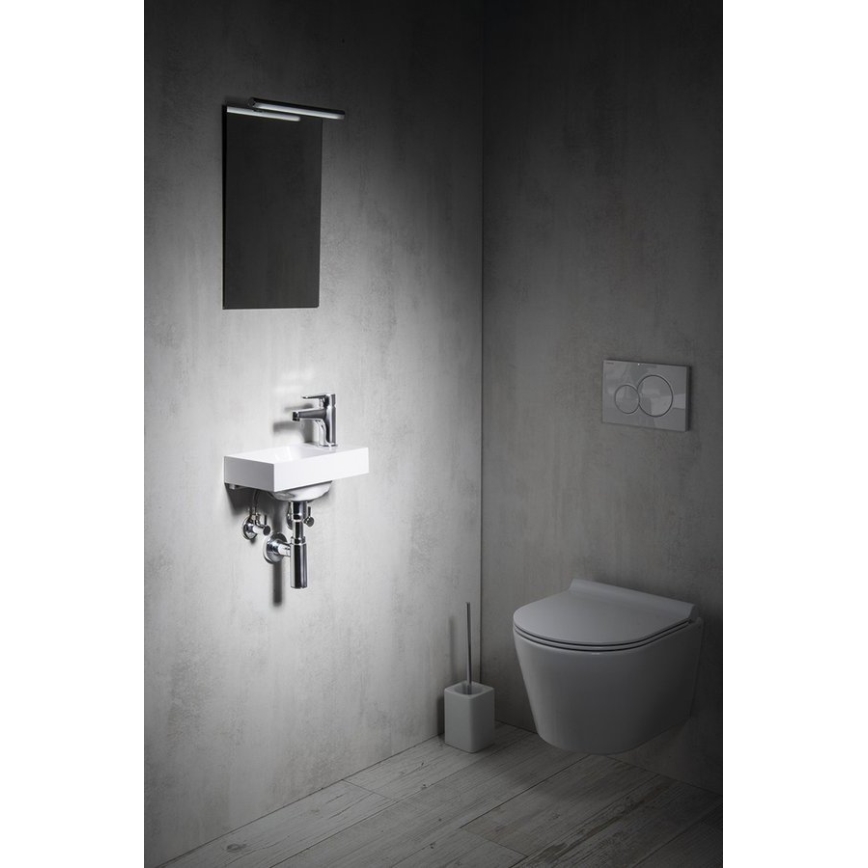 Sapho - Lavabo suspendu PICCOLINO 30x17 cm droit/marbre coulé/blanc