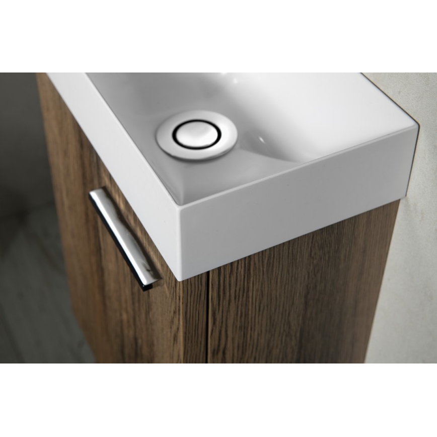 Sapho - Lavabo suspendu PICCOLINO 31x17 cm gauche/marbre coulé/blanc