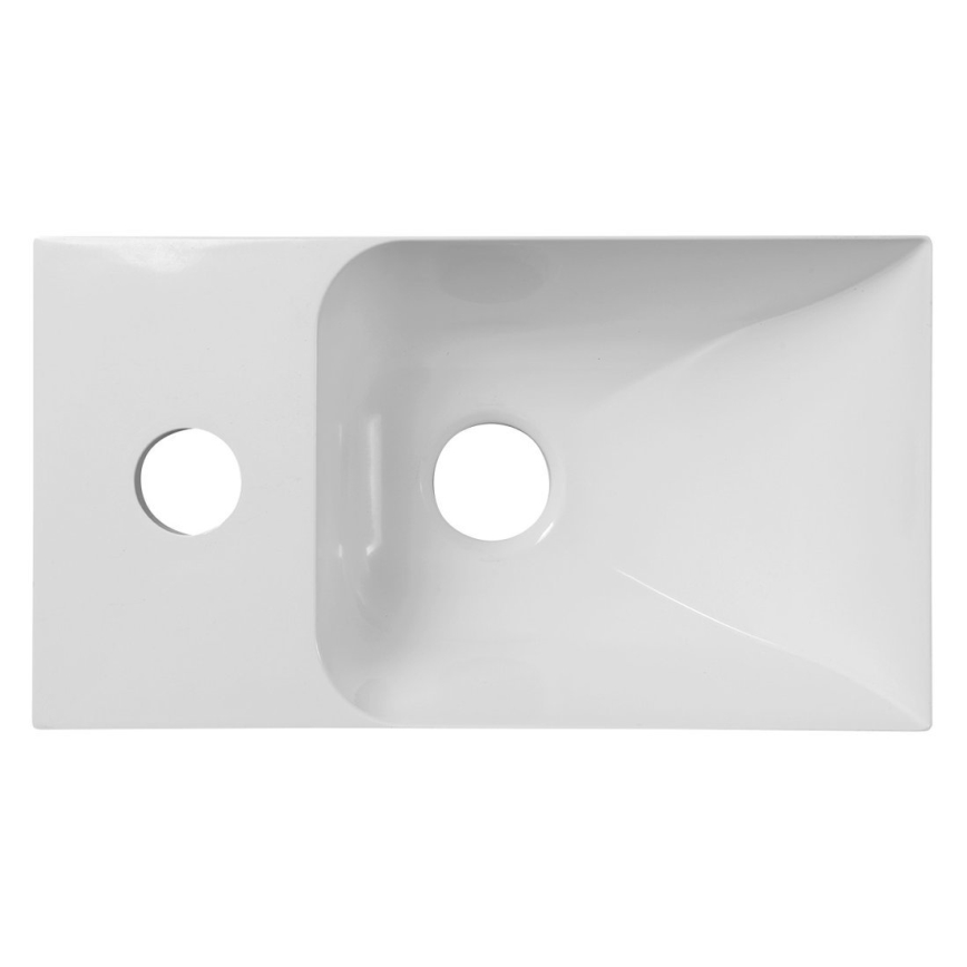 Sapho - Lavabo suspendu PICCOLINO 31x17 cm gauche/marbre coulé/blanc