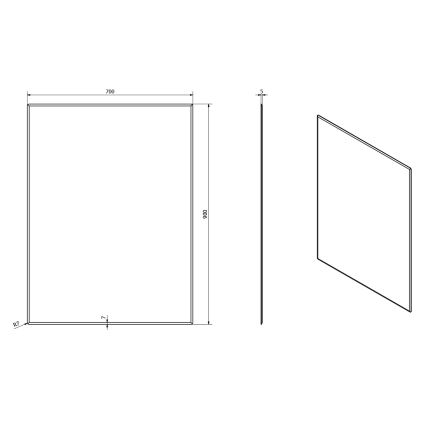 Sapho - Miroir ACCORD 70x90 cm