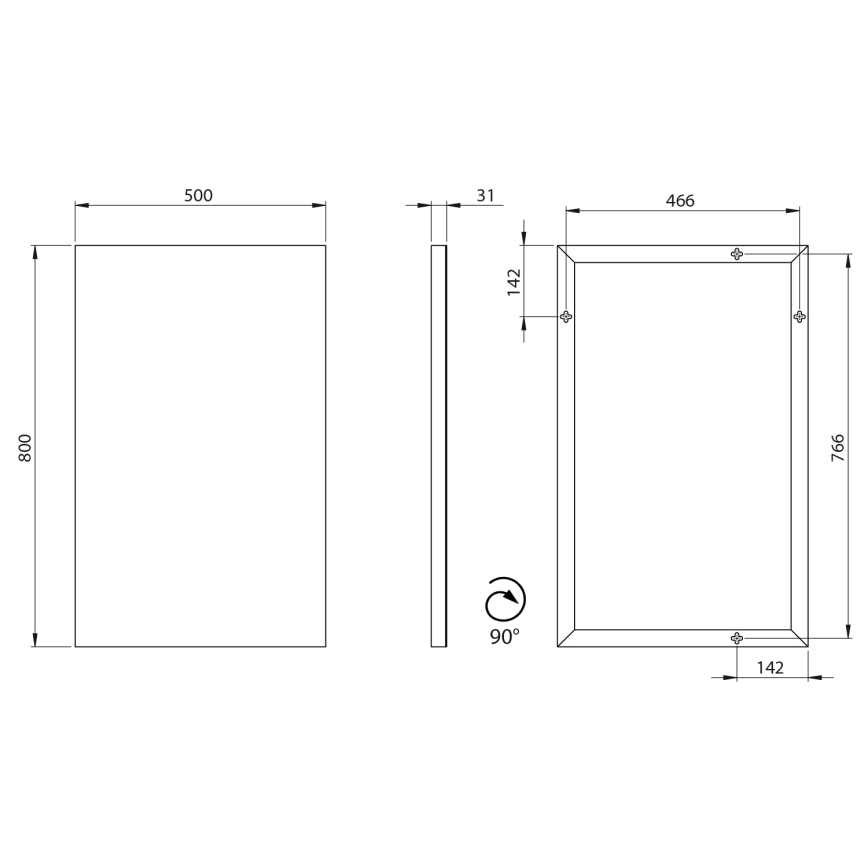 Sapho - Miroir AROWANA 50x80 cm chrome brillant