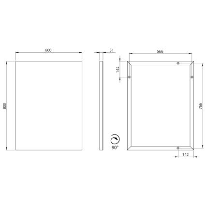 Sapho - Miroir AROWANA 60x80 cm chromé brillant