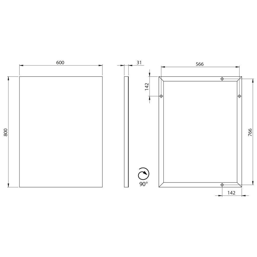 Sapho - Miroir AROWANA 60x80 cm chromé brillant
