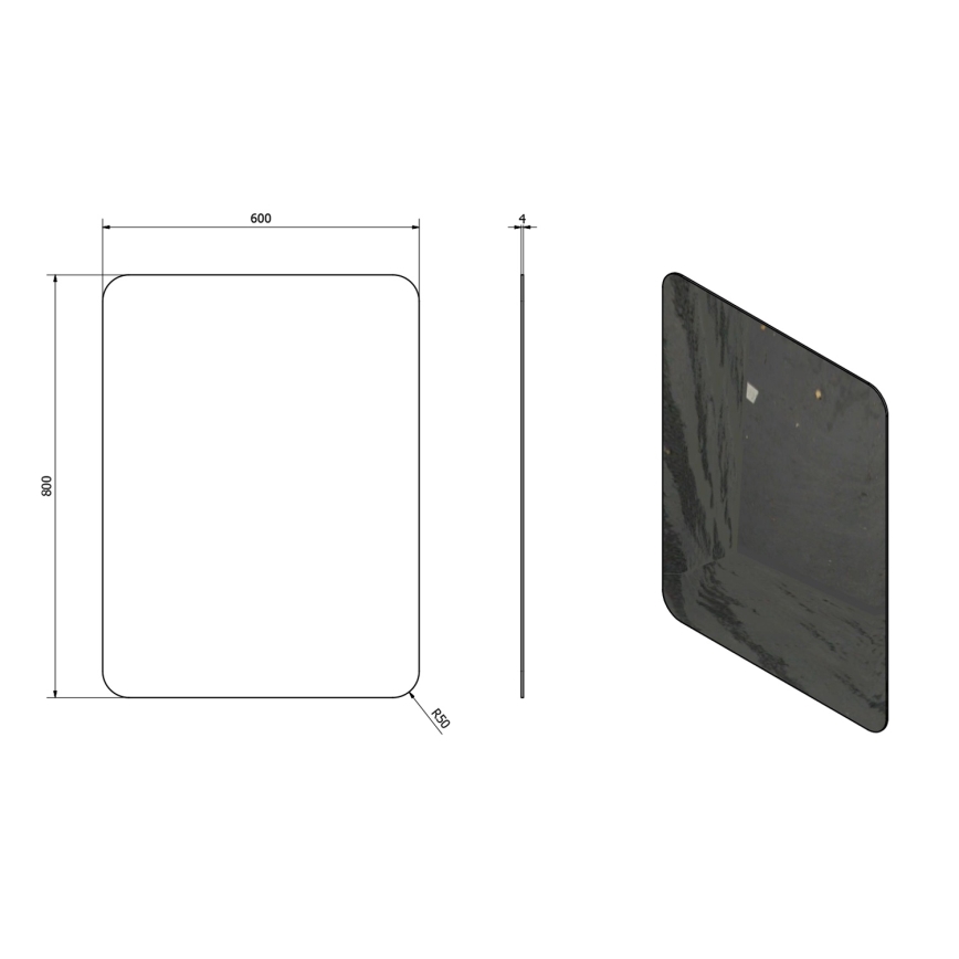 Sapho - Miroir ISHAPE 60x80 cm