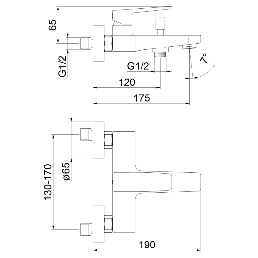 Sapho - Mitigeur de baignoire TURSI chromé brillant