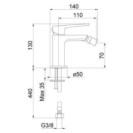 Sapho - Mitigeur de bidet TURSI noir mat