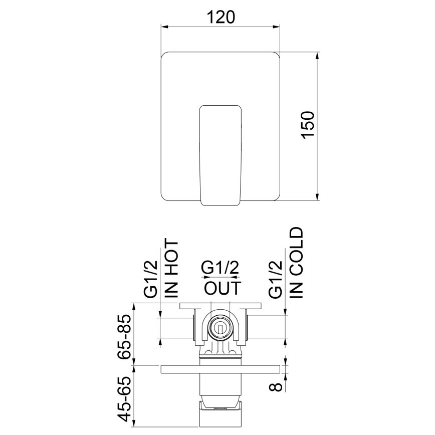 Sapho - Mitigeur de douche encastrable TURSI chromé brillant