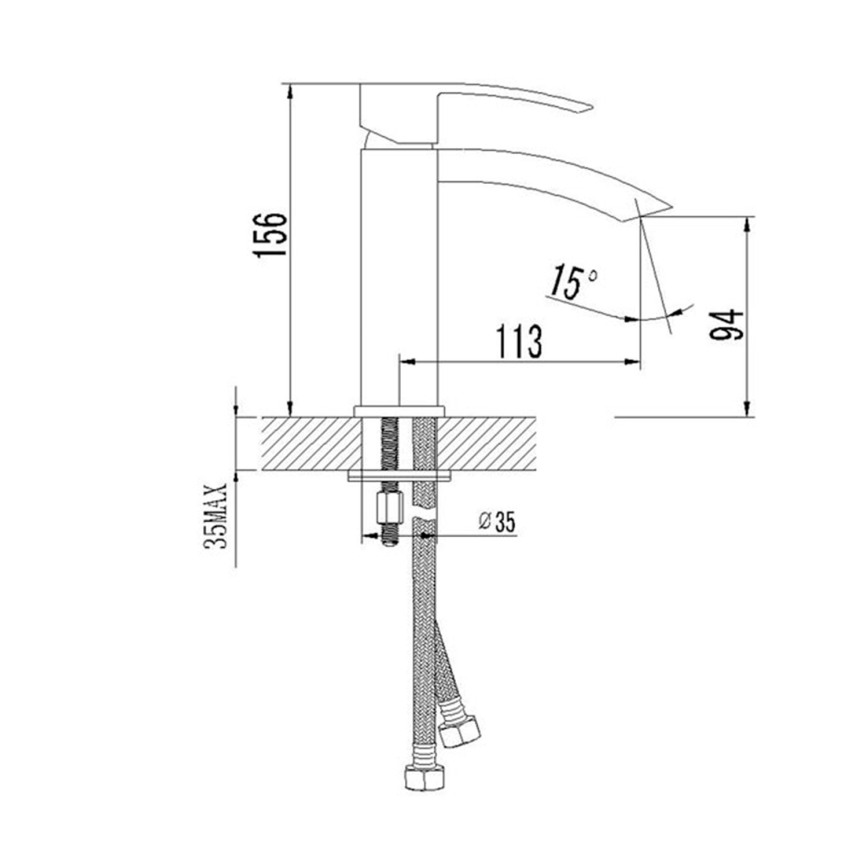 Sapho - Mitigeur de lavabo GINKO 15,6 cm chromé brillant