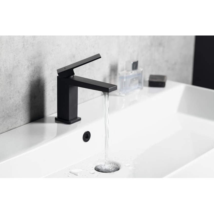 Sapho - Mitigeur de lavabo LATUS 14 cm noir mat
