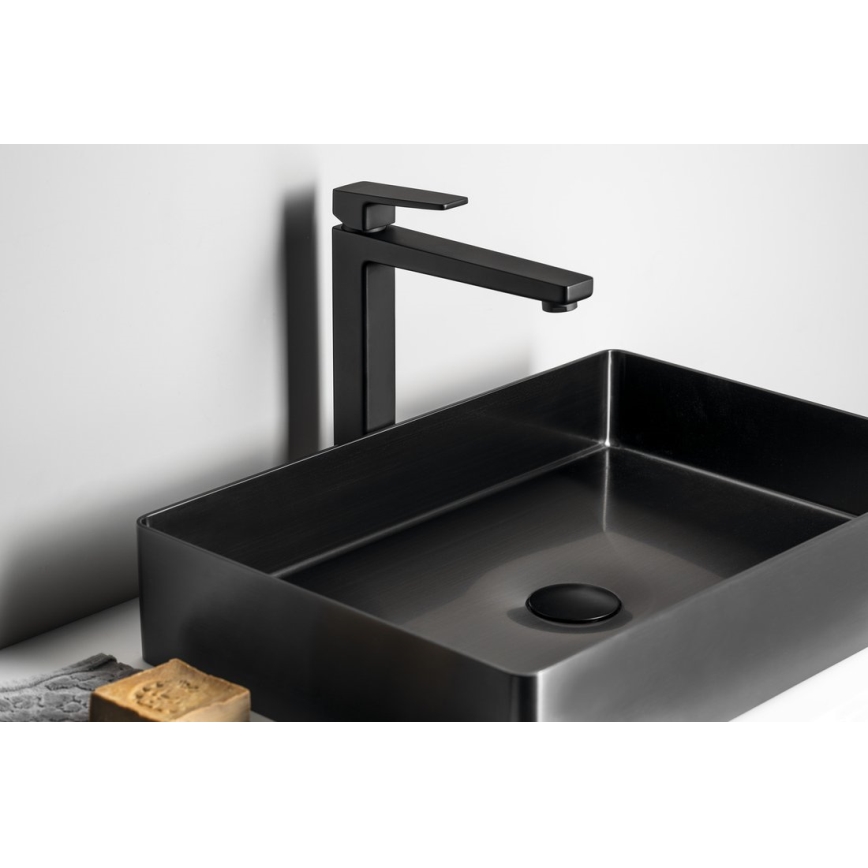 Sapho - Mitigeur de lavabo TURSI 28 cm, noir mat